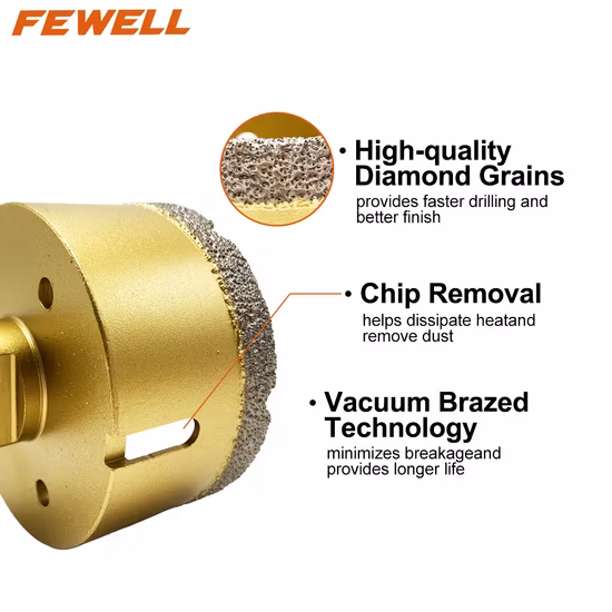 M14 hilo diamante seco soldado al vacío taladro granito mármol sierra perforadora herramientas